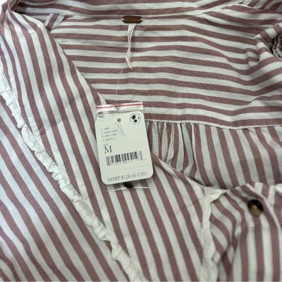 NWT Free People Cotton Striped Top M - Picture 7 of 12